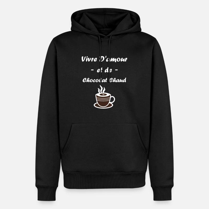 Humour petit chocolat chaud - Sweat à capuche Premium bio Homme - noir