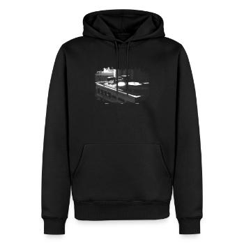 Cadeau de disque vinyle pour DJ Vintage - Sweat à capuche Premium bio Homme - noir - Devant - Nico (187cm)