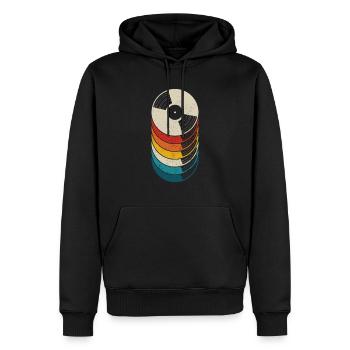 Cadeau de disque vinyle pour DJ Vintage - Sweat à capuche Premium bio Homme - noir - Devant - Nico (187cm)