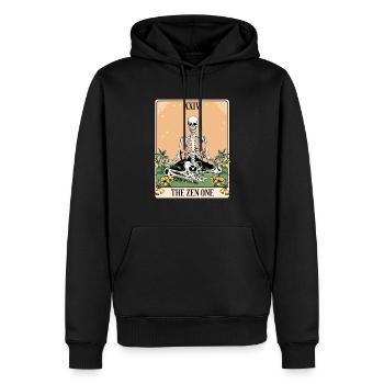Lustige Tarotkarte Yoga Meditation Zen - Männer Premium Bio Hoodie - Schwarz - Vorne - Nico (187cm)
