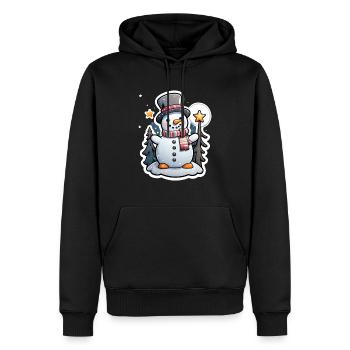 Schneemann - Männer Premium Bio Hoodie - Schwarz - Vorne - Nico (187cm)
