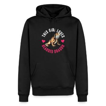 Dragon Barbu Hommes Femmes Filles Enfants Pogona Lézard - Sweat à capuche Premium bio Homme - noir - Devant - Nico (187cm)