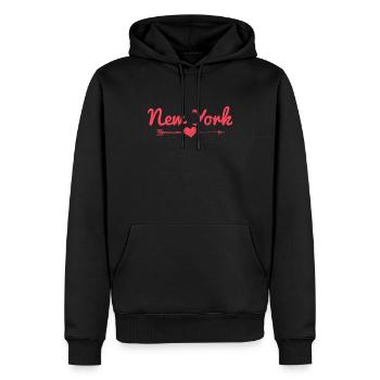 New York City NY NYC Souvenir Geschenk - Männer Premium Bio Hoodie - Schwarz - Vorne - Nico (187cm)
