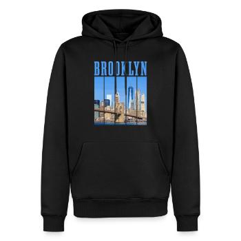 New York City NY NYC Souvenir cadeau - Sweat à capuche Premium bio Homme - noir - Devant - Nico (187cm)