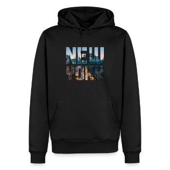 New York City NY NYC Souvenir Geschenk - Männer Premium Bio Hoodie - Schwarz - Vorne - Nico (187cm)