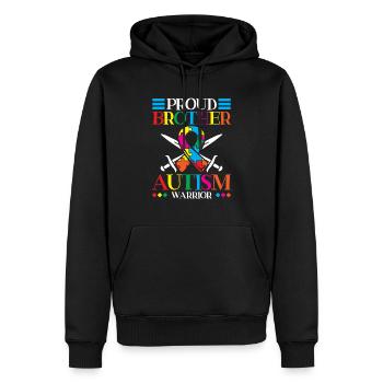 Stolzer Bruder Eines Autismus-kriegers - Männer Premium Bio Hoodie - Schwarz - Vorne - Nico (187cm)