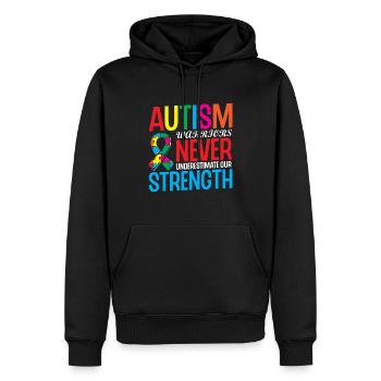 Autismus-krieger Unterschätzen Niemals Unsere - Männer Premium Bio Hoodie - Schwarz - Vorne - Nico (187cm)