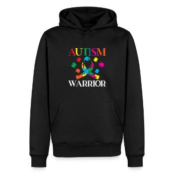 Autisme Guerrier Autiste Ninja Syndrome d’Asperger - Sweat à capuche Premium bio Homme - noir - Devant - Nico (187cm)