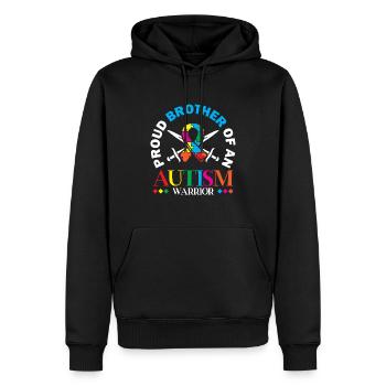 Stolzer Bruder Eines Autismus-kriegers - Männer Premium Bio Hoodie - Schwarz - Vorne - Nico (187cm)
