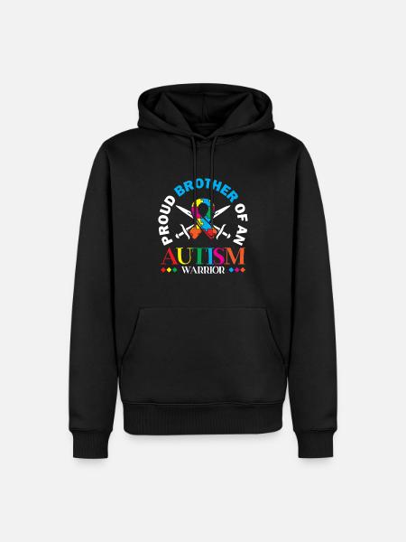 Stolzer Bruder Eines Autismus-kriegers - Männer Premium Bio Hoodie - Schwarz