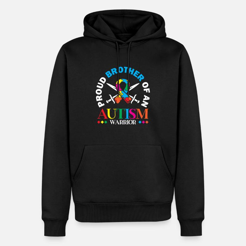 Stolzer Bruder Eines Autismus-kriegers - Männer Premium Bio Hoodie - Schwarz