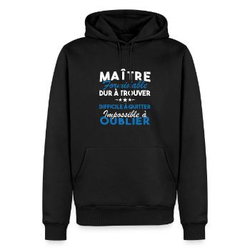 Maître formidable, Cadeau Maître école - Sweat à capuche Premium bio Homme - noir - Devant - Nico (187cm)