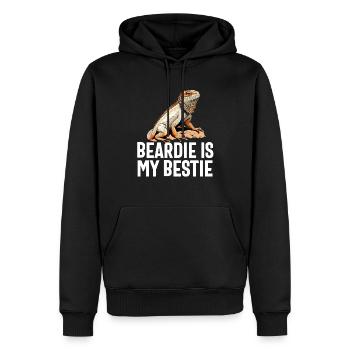Dragon Barbu Hommes Femmes Filles Enfants Pogona Lézard - Sweat à capuche Premium bio Homme - noir - Devant - Nico (187cm)