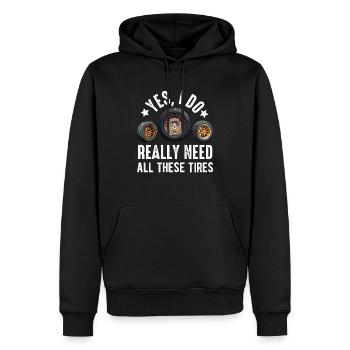 Reifen Kerl Mechaniker Platte Reifenmontiermaschine Reparatur Auto - Männer Premium Bio Hoodie - Schwarz - Vorne - Nico (187cm)