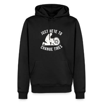 Reifen Kerl Mechaniker Platte Reifenmontiermaschine Reparatur Auto - Männer Premium Bio Hoodie - Schwarz - Vorne - Nico (187cm)