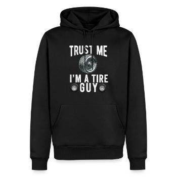 Reifen Kerl Mechaniker Platte Reifenmontiermaschine Reparatur Auto - Männer Premium Bio Hoodie - Schwarz - Vorne - Nico (187cm)