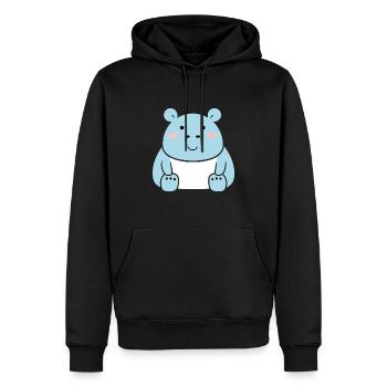Liebe Kleines Nilpferd - Männer Premium Bio Hoodie - Schwarz - Vorne - Nico (187cm)