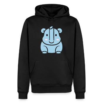 Liebe Kleines Nilpferd - Männer Premium Bio Hoodie - Schwarz - Vorne - Nico (187cm)