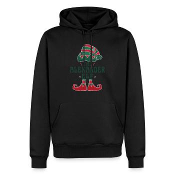 Alexander Elf personnalisé nom Noël famille - Sweat à capuche Premium bio Homme - noir - Devant - Nico (187cm)