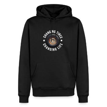 Reifen Kerl Mechaniker Platte Reifenmontiermaschine Reparatur Auto - Männer Premium Bio Hoodie - Schwarz - Vorne - Nico (187cm)