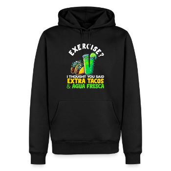 Tacos & Agua Fresca Fun Amateur de cuisine mexicaine Comida - Sweat à capuche Premium bio Homme - noir - Devant - Nico (187cm)