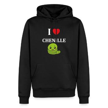 Chenilles insecte Amour petite chenille - Sweat à capuche Premium bio Homme - noir - Devant - Nico (187cm)