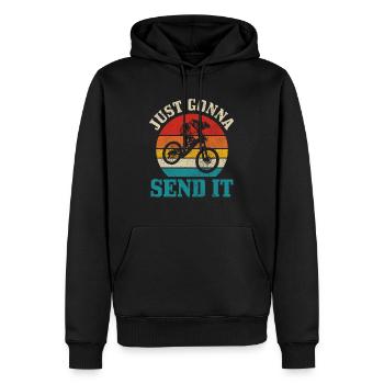 VTT VTT Downhill Biker cadeau - Sweat à capuche Premium bio Homme - noir - Devant - Nico (187cm)
