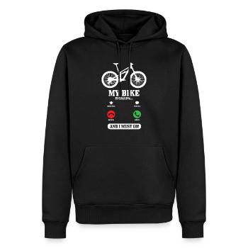 VTT VTT Funny Biker Cadeau - Sweat à capuche Premium bio Homme - noir - Devant - Nico (187cm)