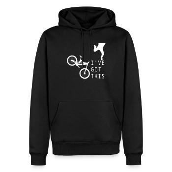 VTT VTT Downhill Biker cadeau - Sweat à capuche Premium bio Homme - noir - Devant - Nico (187cm)