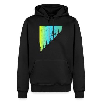 VTT VTT Downhill Biker cadeau - Sweat à capuche Premium bio Homme - noir - Devant - Nico (187cm)