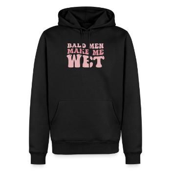 Lustige Glatzköpfige Männer Freundin Ehefrau Frauen - Männer Premium Bio Hoodie - Schwarz - Vorne - Nico (187cm)