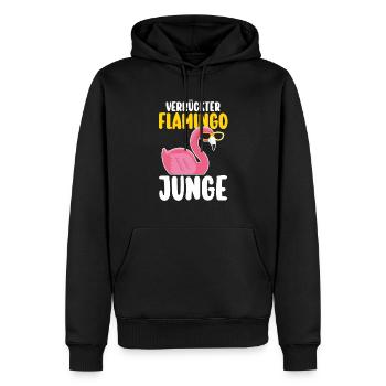 Verrückter Flamingo Junge - Männer Premium Bio Hoodie - Schwarz - Vorne - Nico (187cm)