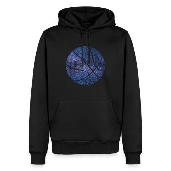Basketball Ball Space - Männer Premium Bio Hoodie - Schwarz - Vorne - Nico (187cm)