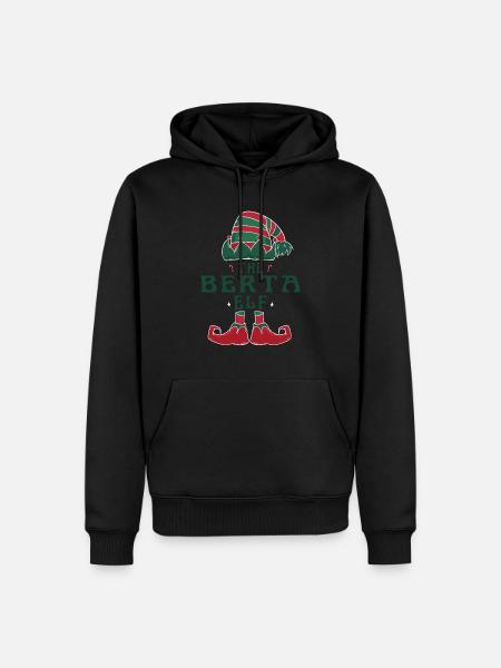 Berta-tonttupyjama hauskalle joululomalle - Herre Premium økologisk hoodie - sort