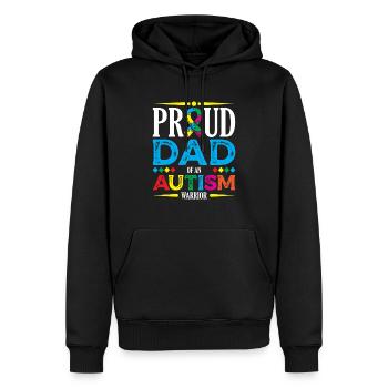 Stolzer Vater Eines Autismus-krieger-spektrums - Männer Premium Bio Hoodie - Schwarz - Vorne - Nico (187cm)