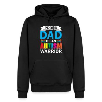 Stolzer Vater Eines Autismus-kriegers. - Männer Premium Bio Hoodie - Schwarz - Vorne - Nico (187cm)