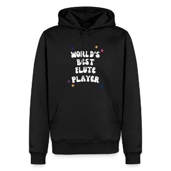 World's Best Flute Player - Men’s Premium Organic Hoodie - black - Front - Nico (187cm)