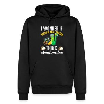 Tacos & Agua Fresca Fun Amateur de cuisine mexicaine Comida - Sweat à capuche Premium bio Homme - noir - Devant - Nico (187cm)