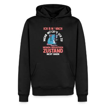 Morgenmuffel Faulenzer Ratte - Männer Premium Bio Hoodie - Schwarz - Vorne - Nico (187cm)