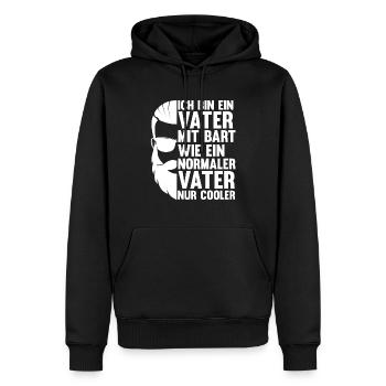Papa Vater Bärtig Bartträger Schnurrbart Bart - Männer Premium Bio Hoodie - Schwarz - Vorne - Nico (187cm)