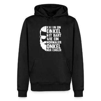 Opa Großvater Bärtig Bartträger Schnurrbart Bart - Männer Premium Bio Hoodie - Schwarz - Vorne - Nico (187cm)