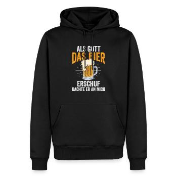 Als Gott Bier Erschuf Dachte Er An Mich - Männer Premium Bio Hoodie - Schwarz - Vorne - Nico (187cm)