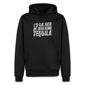 Je préfère boire de la tequila, une drôle de boisson mexicaine - Sweat à capuche Premium bio Homme - noir - Devant - Nico (187cm)