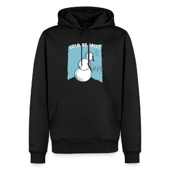 Schneemann kalt wie Bälle Weihnachten Lustige Weihnachten - Männer Premium Bio Hoodie - Schwarz - Vorne - Nico (187cm)