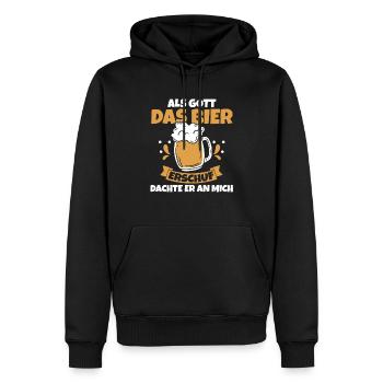 Als Gott Bier Erschuf Dachte Er An Mich - Männer Premium Bio Hoodie - Schwarz - Vorne - Nico (187cm)