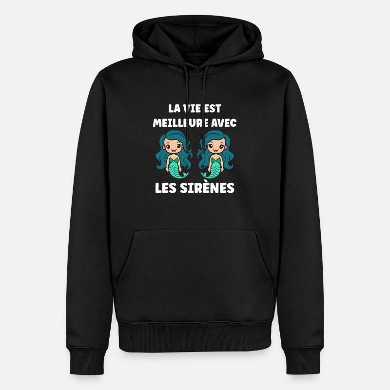 Enfant sirène - Sweat à capuche Premium bio Homme - noir