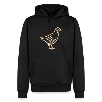 cailles petit oiseau caille - Sweat à capuche Premium bio Homme - noir - Devant - Nico (187cm)