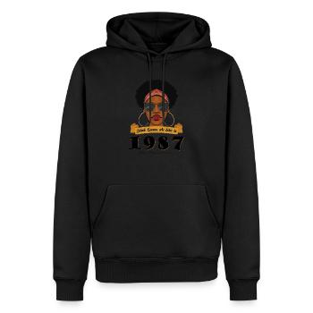 Schwarze Königinnen, geboren 1987, werden 37 Jahre alt - Männer Premium Bio Hoodie - Schwarz - Vorne - Nico (187cm)