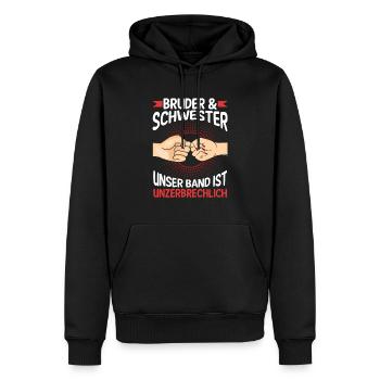 Geschwister Bruder und Schwester - Männer Premium Bio Hoodie - Schwarz - Vorne - Nico (187cm)