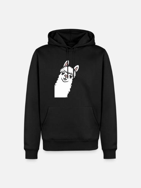 Cute little llama humor - Men’s Premium Organic Hoodie - black